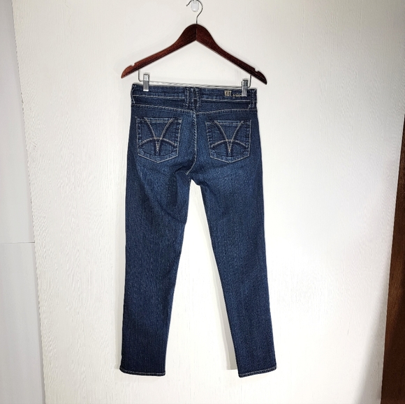 4 for $20 Kut From The Kloth Low Rise Skinny Blue Jeans Embroidered Pockets - Picture 6 of 8